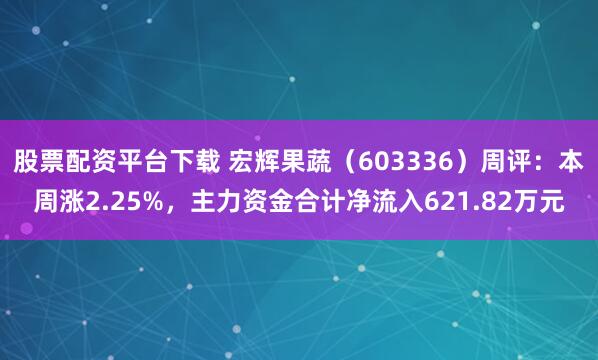 股票配资平台下载 宏辉果蔬（603336）周评：本周涨2.25%，主力资金合计净流入621.82万元